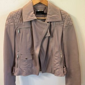 NWT Karen Millen Cropped Lavender Biker Jacket